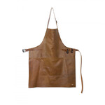 Tablier bbq en cuir - vintage cognac