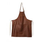 Tablier zippe en cuir classic - marron
