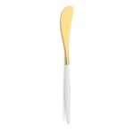 Tartineur Goa en acier inoxydable brosse Gold & manche blanc