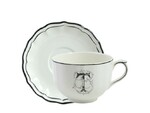 Tasse & soucoupe jumbo T FILET BLEU MONOGRAMME