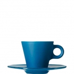 Tasse expresso avec soucoupe en verre bleu Ooh! Magico