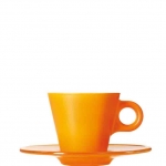 Tasse expresso avec soucoupe en verre orange Ooh! Magico