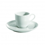 Tasse & soucoupe cafe 9 cl en porcelaine blanche 'Plisse' de Pillivuyt