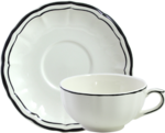 Coffret de 2 Tasses & Soucoupes Dejeuner FILET Manganese