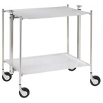 Table roulante pliante, desserte de cuisine 2 etages montants dores plateaux acr