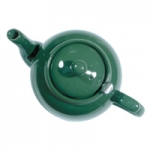 Theiere 6 tasses verte en gres avec un filtre en inox