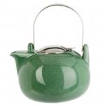 Theiere porcelaine et inox 1,35 l jumbo vert craquelee