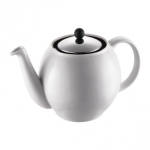 Theiere SHIN CHA en  porcelaine blance 0.5 l a piston/filtre inox