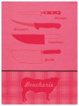 Torchon boucherie "a la coupe" rouge 100% coton 70x50 cm