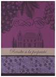 Torchon chateau pinot noir et violet 100% coton 80x60cm