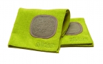 Torchon uni 30x30 avec grattoir integre - microfibre vert