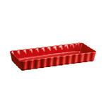 Tourtiere rectangulaire longue en ceramique 15x36 cm Rouge Grand Cru