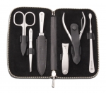 Trousse manucure en cuir 6 pieces - Noir