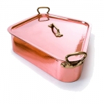 Turbotiere Mauviel 50 x 40 cm en cuivre interieur etame avec couvercle