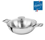 Wok 34 cm avec Couvercle Inox Casteline Amovible