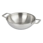 Wok castel pro inox 2 anses 28 cm avec couvercle verre