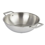 Wok castel pro inox 2 anses 28 cm sans couvercle