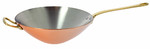 Wok cuivre-inox a queue laiton o 32cm