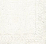 Set de 20 serviettes en papier moyen modele Lunch  33 cm X 33 cm Moirees ivoire