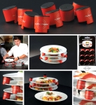 Espace assiettes rouge par 9 - pour un espace de 2.8 cm