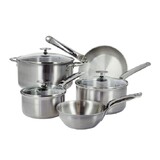 Batterie de 8 pieces Alchimy avec couvercles en verre