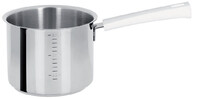 Casserole Haute Graduee 14 cm Poignee Blanche Inox Mutine Fixe