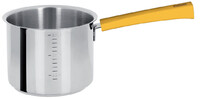 Casserole Haute Graduee 14 cm Poignee Jaune Inox Mutine Fixe