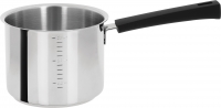 Casserole Haute Graduee 14 cm Poignee Noire Inox Mutine Fixe