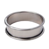 Cercle a tarte rond en inox a bord roule H. 2 cm - O 14 cm