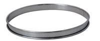 Cercle a tarte rond perfore en inox a bords roule H. 2 cm - O 10 cm