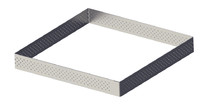 Cercle a tarte carre perfore en inox H. 2 cm - L. 17,5 cm
