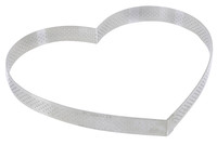 Cercle a tarte "coeur" perfore en inox H. 2 cm - O 22 cm