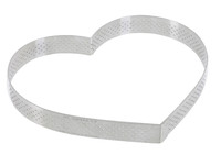 Cercle a tarte "coeur" perfore en inox H. 2 cm - O 18 cm