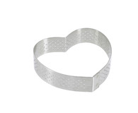 Cercle a tarte "coeur" perfore en inox H. 2 cm - O 8 cm