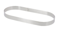 Cercle a tarte perfore oblong en inox H. 2 cm - L. 30 cm - l. 11 cm