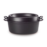 Cocotte en fonte emaillee DOUFEU ovale 32 cm Noire