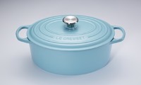Cocotte ovale bleu riviera 29cm - bouton metal