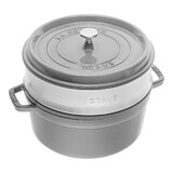 Cocotte ronde avec panier vapeur 24 cm Gris graphite