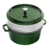 Cocotte ronde avec panier vapeur 26 cm Basilic