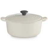 Cocotte Signature en fonte emaillee ronde 26 cm Creme