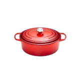 Cocotte Signature en fonte emaillee ovale 23 cm rouge Cerise