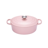 Cocotte Signature en fonte emaillee ovale 27 cm rose Chiffon Pink