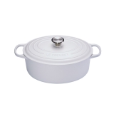 Cocotte Signature en fonte emaillee ovale 29 cm blanc Coton