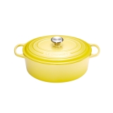 Cocotte Signature en fonte emaillee ovale 29 cm jaune Soleil