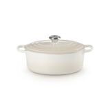 Cocotte Signature en fonte emaillee ovale 29 cm Meringue