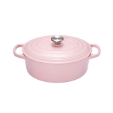 Cocotte Signature en fonte emaillee ovale 29 cm rose Chiffon Pink