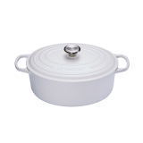 Cocotte Signature en fonte emaillee ovale 31 cm blanc Coton