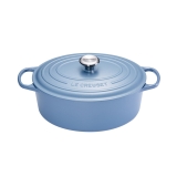 Cocotte Signature en fonte emaillee ovale 31 cm bleu Mineral