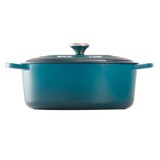 Cocotte Signature en fonte emaillee ovale 31 cm Deep Teal