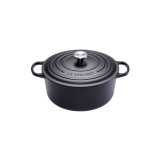 Cocotte Signature en fonte emaillee ronde 18 cm Noir Mat